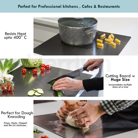 Stainless Steel Chopping Board & Kitchen Countertop - 35 x 31 Cm (Original Big Size)